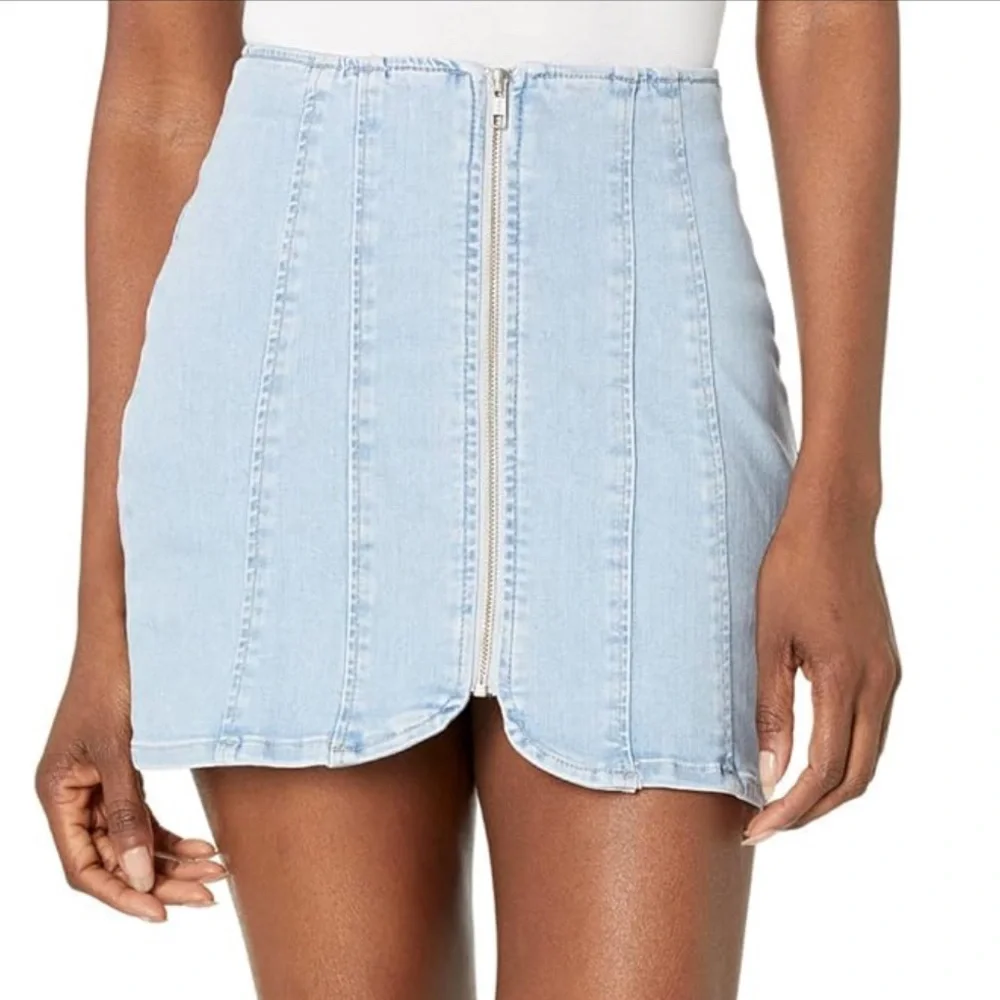 Free People Blue Pencil Mini Skirt Night Out - Picture 5 of 10